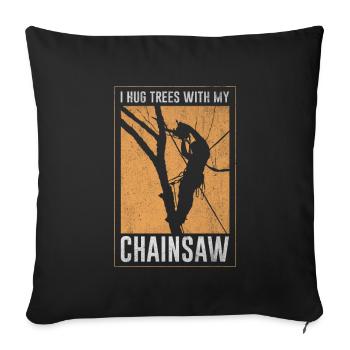 Tronçonneuse Forester - Housse de coussin décorative 45 x 45 cm - noir - Devant