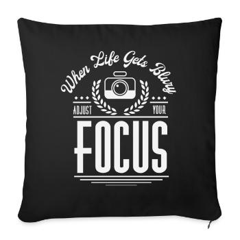 photography photographer photography photo video photographer - Sofa pillowcase 17,3'' x 17,3'' (45 x 45 cm) - black - Front
