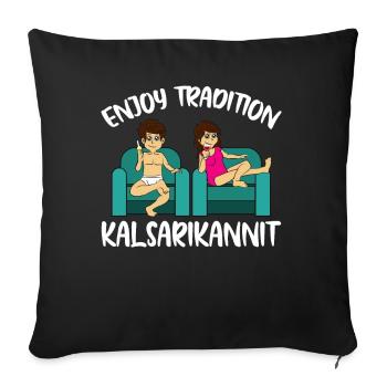 Kalsarikännit - Housse de coussin décorative 45 x 45 cm - noir - Devant