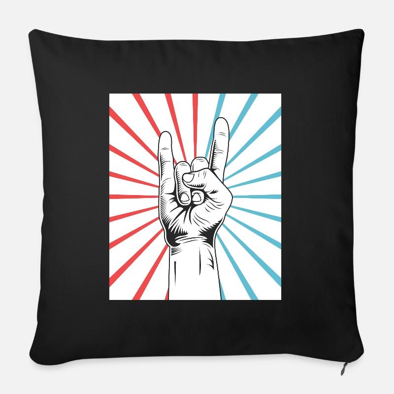 Rock & Roll - Sofa pillowcase 17,3'' x 17,3'' (45 x 45 cm) - black