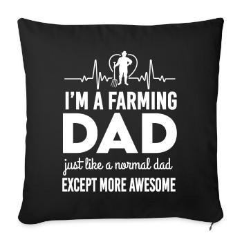 Cadeau de tracteur de ferme de fermier de père - Housse de coussin décorative 45 x 45 cm - noir - Devant