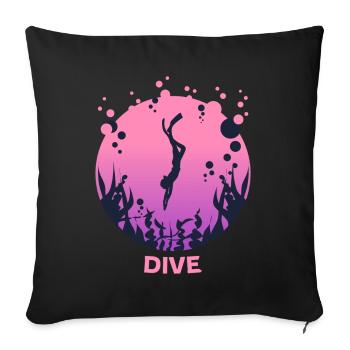 Plongée Plongée Plongée Plongée Motif Dames - Housse de coussin décorative 45 x 45 cm - noir - Devant