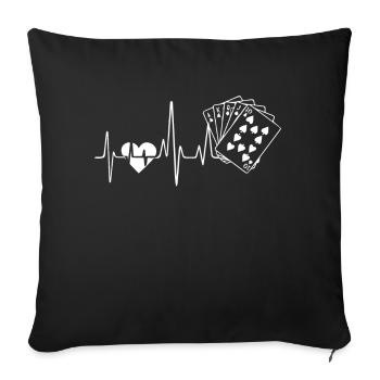 Poker Poker Heartbeat - Sofa pillowcase 17,3'' x 17,3'' (45 x 45 cm) - black - Front
