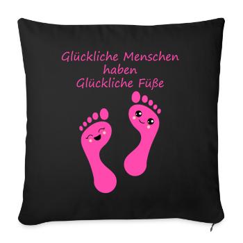 Fußpflege Pediküre Podologe Nagelstudio Geschenk - Sofakissenbezug 45 x 45 cm - Schwarz - Vorne