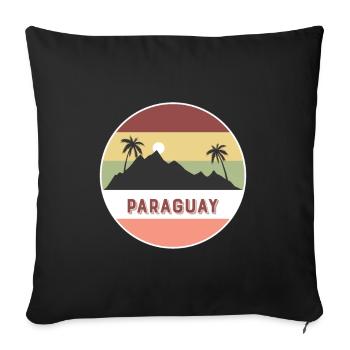 Paraguay Retro Country and Countries - Sofa pillowcase 17,3'' x 17,3'' (45 x 45 cm) - black - Front