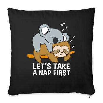 Sloth koala sleeping late riser cute loafers - Sofa pillowcase 17,3'' x 17,3'' (45 x 45 cm) - black - Front
