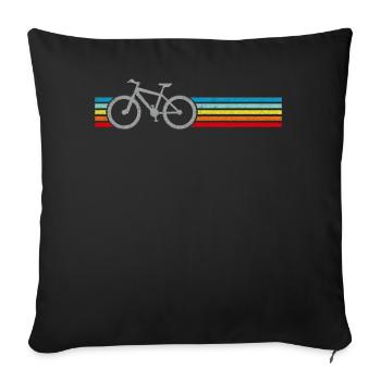 Retro Vintage Mountain Bike Bicycle Biking Cycle - Sofa pillowcase 17,3'' x 17,3'' (45 x 45 cm) - black - Front