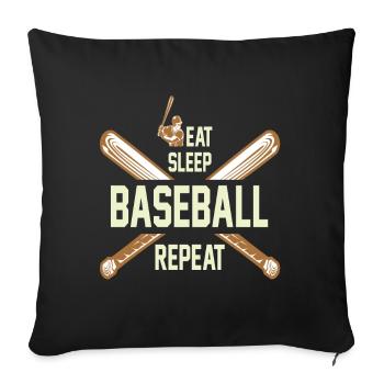 baseball - Sofa pillowcase 17,3'' x 17,3'' (45 x 45 cm) - black - Front