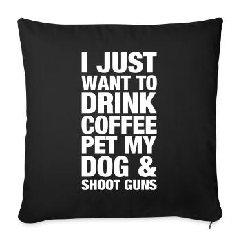 Tir pistolet fusil arme chasse chasse - Housse de coussin décorative 45 x 45 cm - noir - Devant