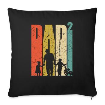 Dad to the power of 2 dad of two dad gift BMX bike - Sofa pillowcase 17,3'' x 17,3'' (45 x 45 cm) - black - Front