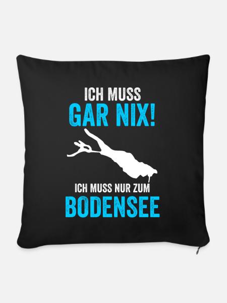 Bodensee See Deutschland Reise Urlaub Sommerferien - Sofakissenbezug 45 x 45 cm - Schwarz