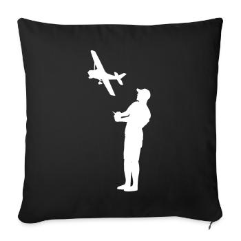 Model Airplane Model Maker Airplane Gift - Sofa pillowcase 17,3'' x 17,3'' (45 x 45 cm) - black - Front