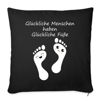Fußpflege Pediküre Podologe Nagelstudio Geschenk - Sofakissenbezug 45 x 45 cm - Schwarz - Vorne