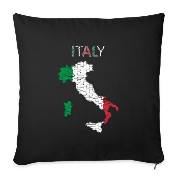Italy Flag - Art Design - Sofa pillowcase 17,3'' x 17,3'' (45 x 45 cm) - black - Front