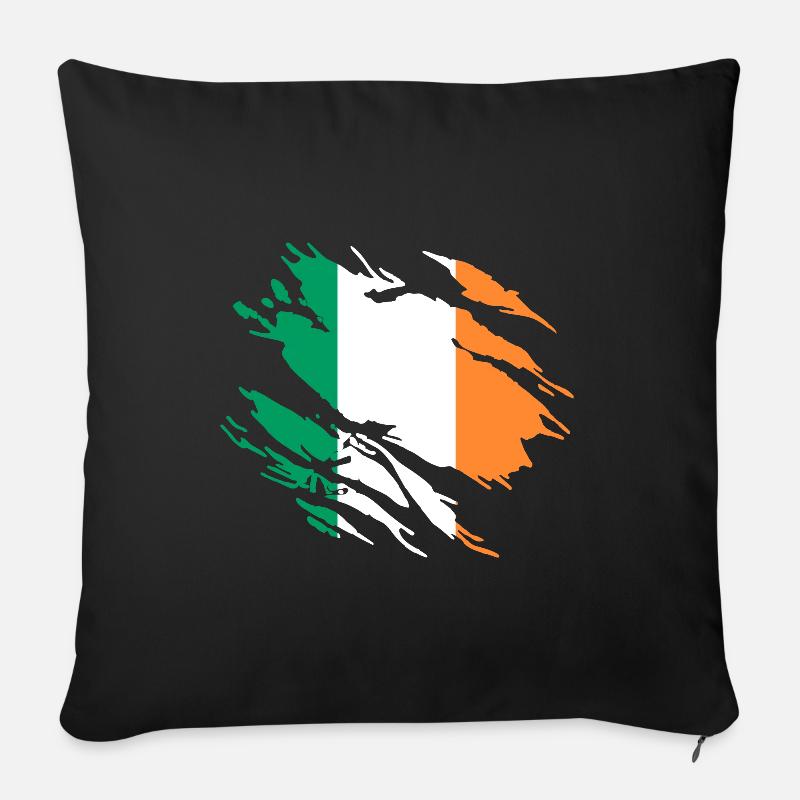 Irland Flagge - Sofakissenbezug 45 x 45 cm - Schwarz