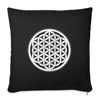 Fleur de vie Fleur de vie Fleur de vie Yoga - Housse de coussin décorative 45 x 45 cm - noir - Devant