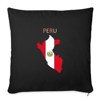 Drapeau du Pérou - Art Design - Housse de coussin décorative 45 x 45 cm - noir - Devant