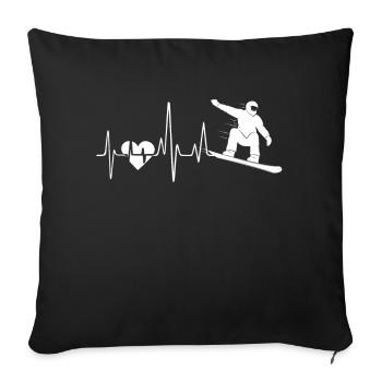 Snowboarding Snowboarding Heartbeat - Sofa pillowcase 17,3'' x 17,3'' (45 x 45 cm) - black - Front
