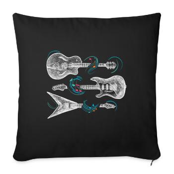 Rock n roll rock music rock and roll guitarist - Sofa pillowcase 17,3'' x 17,3'' (45 x 45 cm) - black - Front