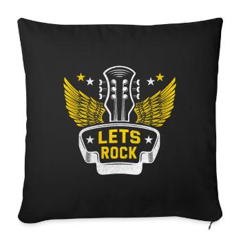 Rock n roll musique rock rock and roll guitariste - Housse de coussin décorative 45 x 45 cm - noir - Devant