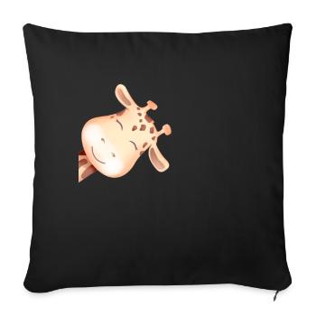 giraffe - Sofa pillowcase 17,3'' x 17,3'' (45 x 45 cm) - black - Front