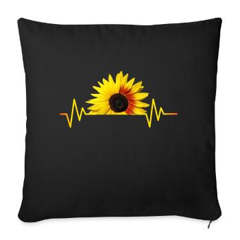 Sunflower, sunflower, heartbeat, rhythm - Sofa pillowcase 17,3'' x 17,3'' (45 x 45 cm) - black - Front