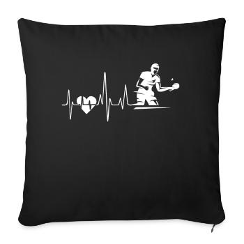 Tennis de table Tennis de table Heartbeat - Housse de coussin décorative 45 x 45 cm - noir - Devant