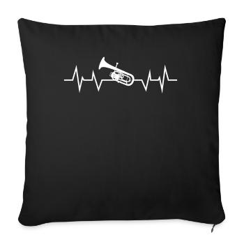 Tenorhorn Baritone Blasinstrument Geschenkidee - Sofakissenbezug 45 x 45 cm - Schwarz - Vorne