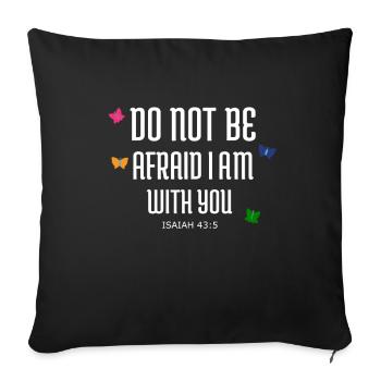 Bible Verses Christian Butterfly Isaiah - Sofa pillowcase 17,3'' x 17,3'' (45 x 45 cm) - black - Front