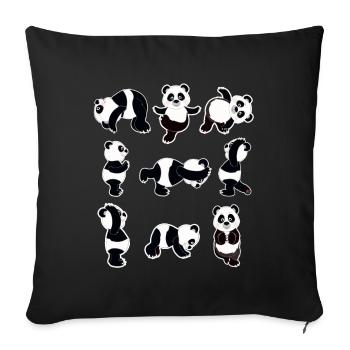 Cute Panda Yoga lover cartoon Gift Yoga Teacher - Sofa pillowcase 17,3'' x 17,3'' (45 x 45 cm) - black - Front