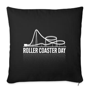 Cadeau du jour des montagnes russes pour les amis des montagnes russes - Housse de coussin décorative 45 x 45 cm - noir - Devant