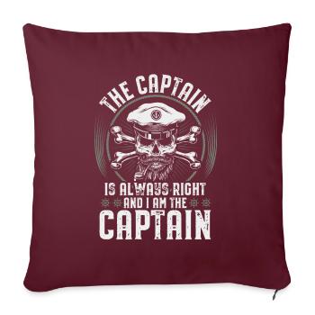 Captain skipper sailing yacht sailor boat sailboat - Sofa pillowcase 17,3'' x 17,3'' (45 x 45 cm) - burgundy - Front