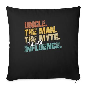 Uncle gift godfather godfather - Sofa pillowcase 17,3'' x 17,3'' (45 x 45 cm) - black - Front