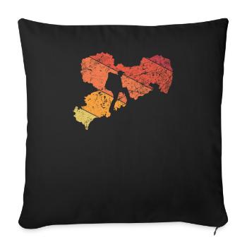 Saxony hiking gift - Sofa pillowcase 17,3'' x 17,3'' (45 x 45 cm) - black - Front