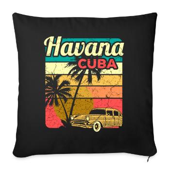 Cuba Caraïbes Vacances cubaines Vacances latines - Housse de coussin décorative 45 x 45 cm - noir - Devant