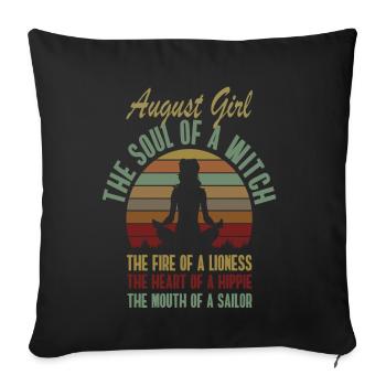 August Girl Yoga Birthday for August Born - Sofa pillowcase 17,3'' x 17,3'' (45 x 45 cm) - black - Front