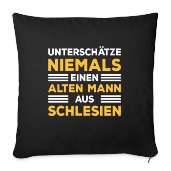 Schlesien Oberschlesien Opa Papa - Sofakissenbezug 45 x 45 cm - Schwarz - Vorne