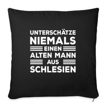 Schlesien Oberschlesien Opa Papa - Sofakissenbezug 45 x 45 cm - Schwarz - Vorne