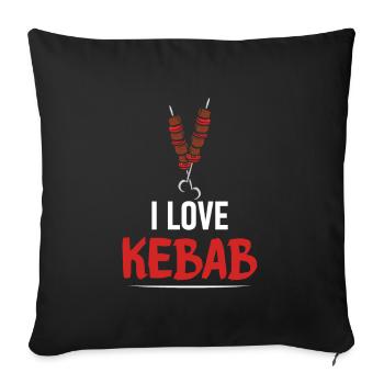 I love Kebab Cadeau pour Döner Freunde &Food Fan - Housse de coussin décorative 45 x 45 cm - noir - Devant
