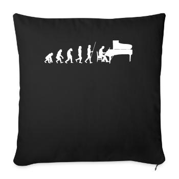 Evolution piano player pianist | Gift clave - Sofa pillowcase 17,3'' x 17,3'' (45 x 45 cm) - black - Front