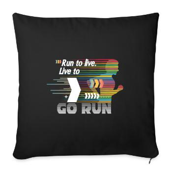 running jogging running runners endurance fitness - Sofa pillowcase 17,3'' x 17,3'' (45 x 45 cm) - black - Front