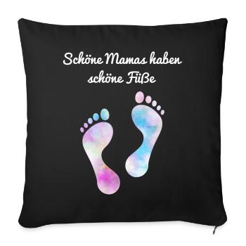 Fußpflege Pediküre Podologe Nagelstudio Geschenk - Sofakissenbezug 45 x 45 cm - Schwarz - Vorne