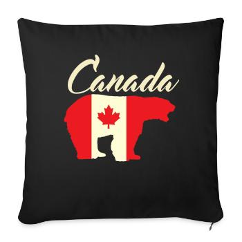 Ours du Canada cool avec drapeau Vintage Country Love - Housse de coussin décorative 45 x 45 cm - noir - Devant