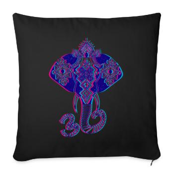 Om Acid Goa Party Rave Tshirt - Sofa pillowcase 17,3'' x 17,3'' (45 x 45 cm) - black - Front