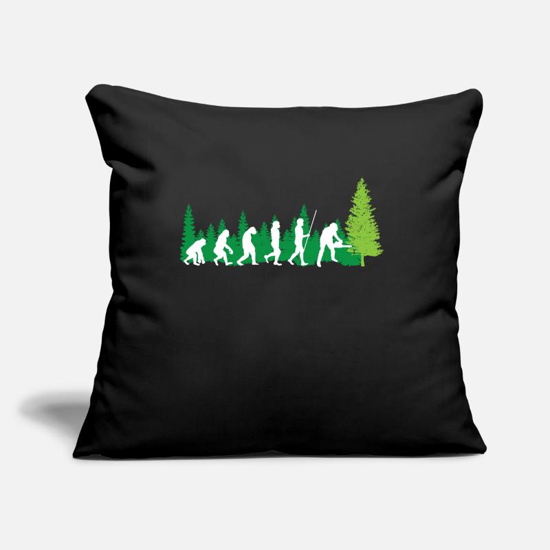Tronçonneuse forestière Evolution Lumberjack Tree Cutter Housse de coussin décorative 45 x 45 cm