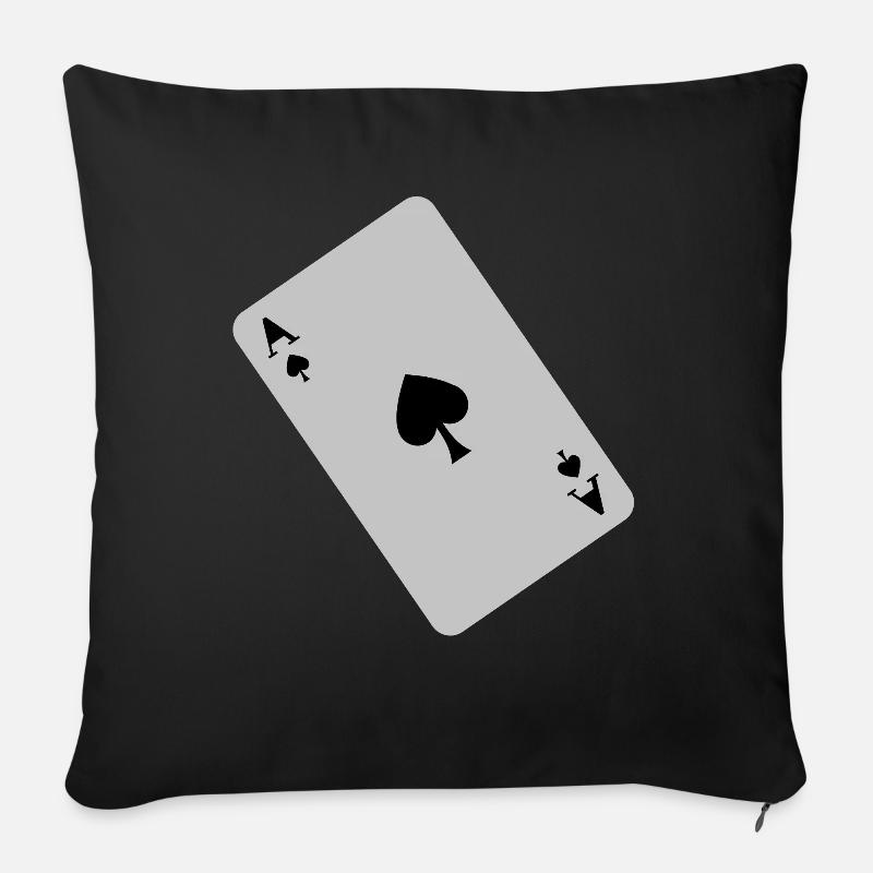 As de pique - Housse de coussin décorative 45 x 45 cm - noir