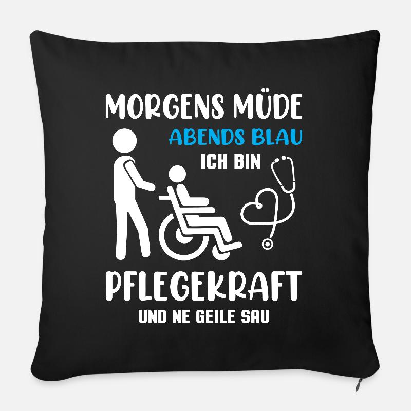 Altenpflegerin Altenpfleger Pfleger Pflegehelfer - Sofakissenbezug 45 x 45 cm - Schwarz