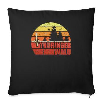 Thüringer Wald wandern Geschenke für Wanderer - Sofakissenbezug 45 x 45 cm - Schwarz - Vorne