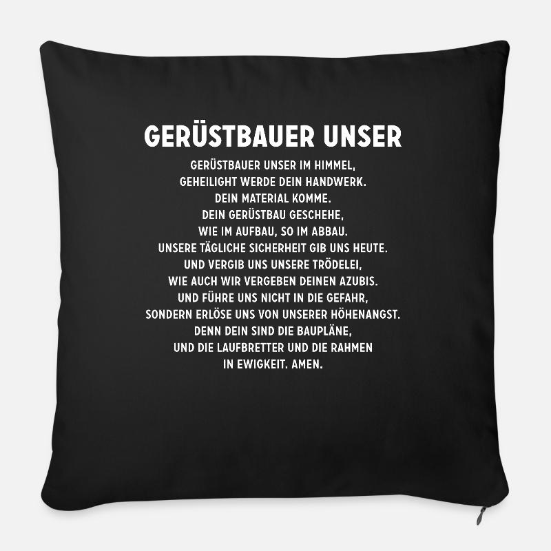 Gerüstbauer Gerüstbau Spruch - Sofakissenbezug 45 x 45 cm - Schwarz