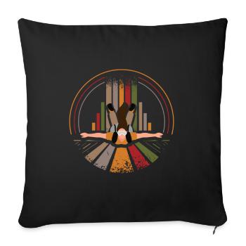 Fallschirmspringer Retro - Sofakissenbezug 45 x 45 cm - Schwarz - Vorne